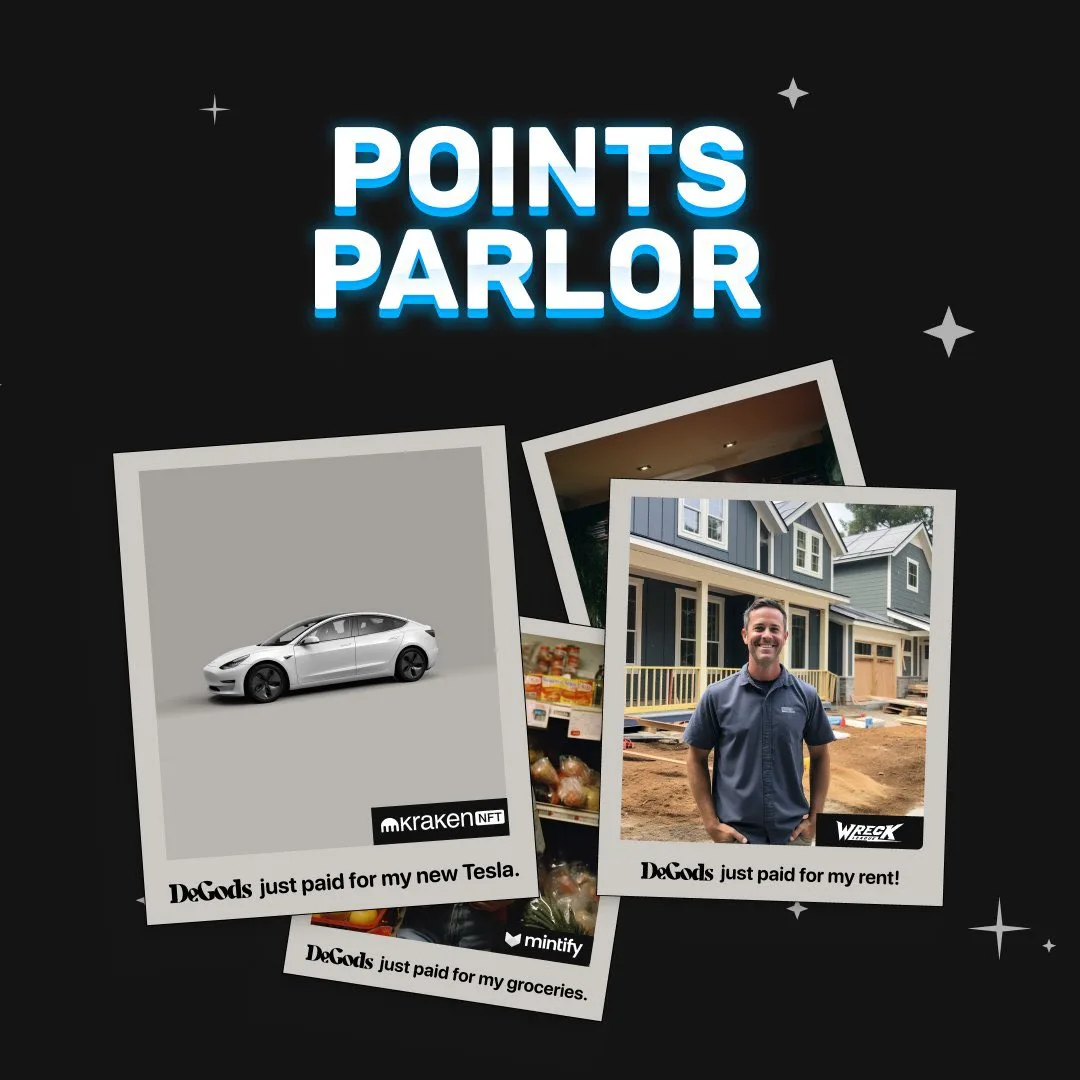 The Points Parlor launch teaser, showing the prizes you could win