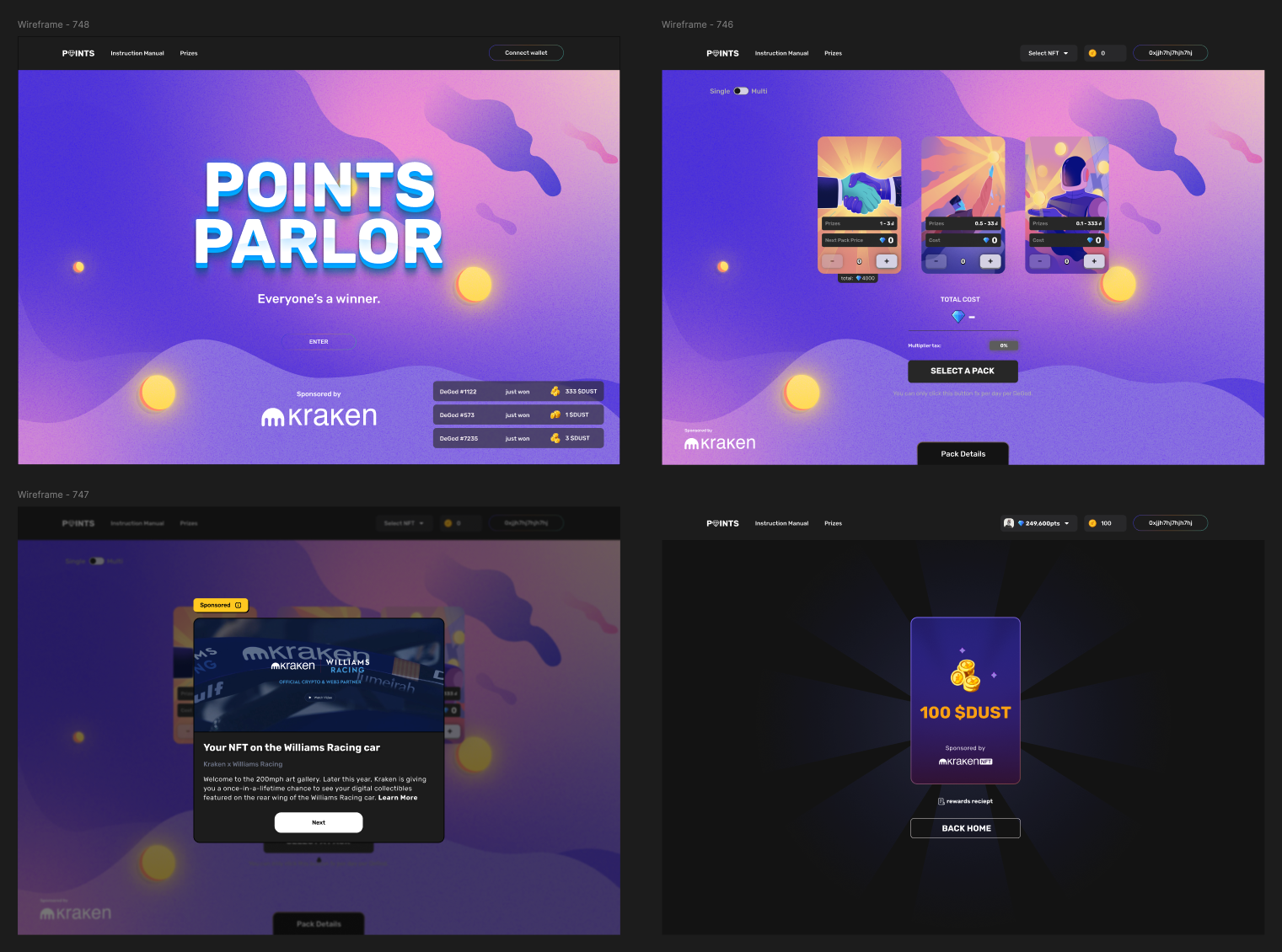 The Kraken-branded week, with their identity woven into the pack art, colors, and interface