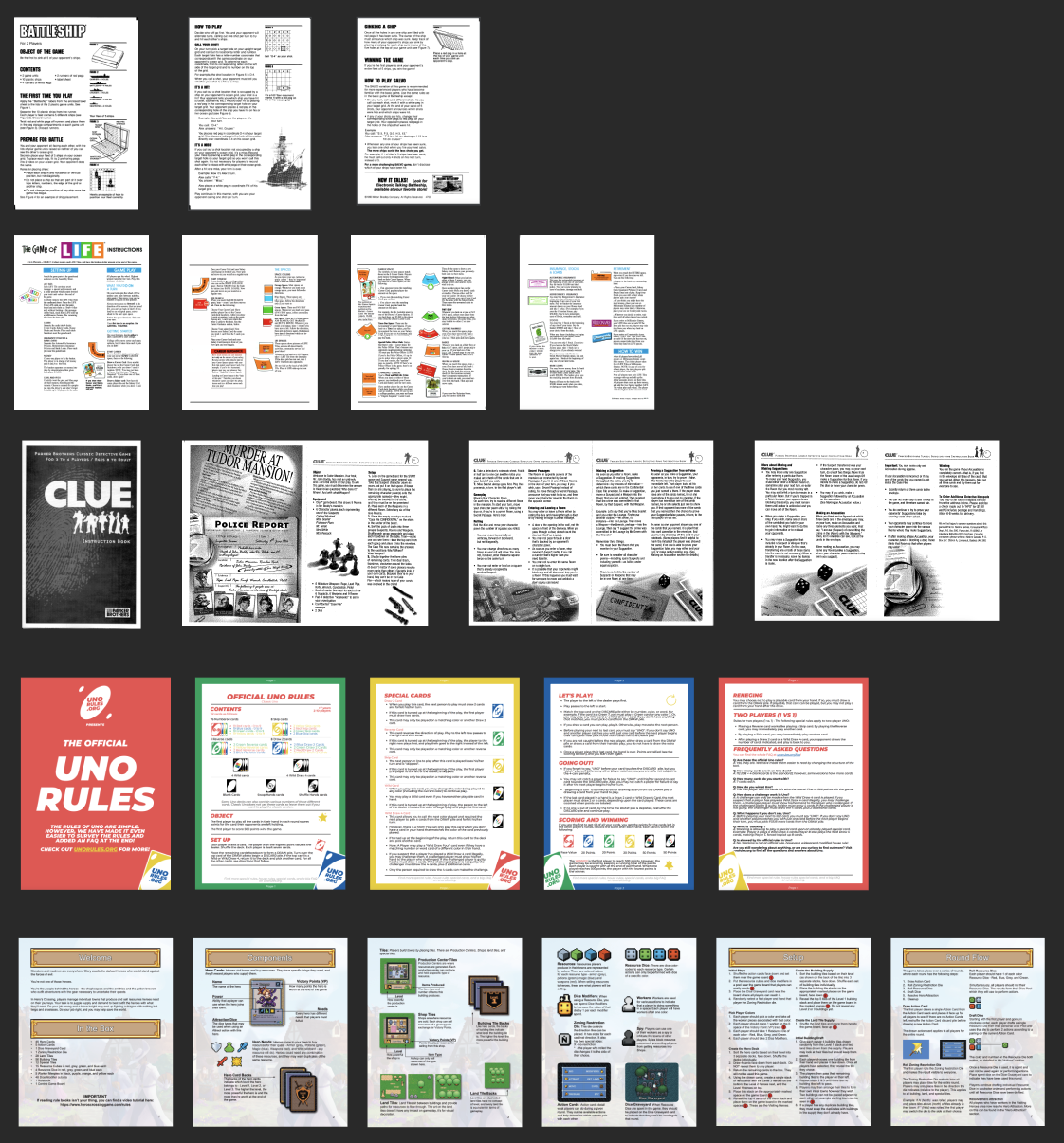 Old school game manual inspiration