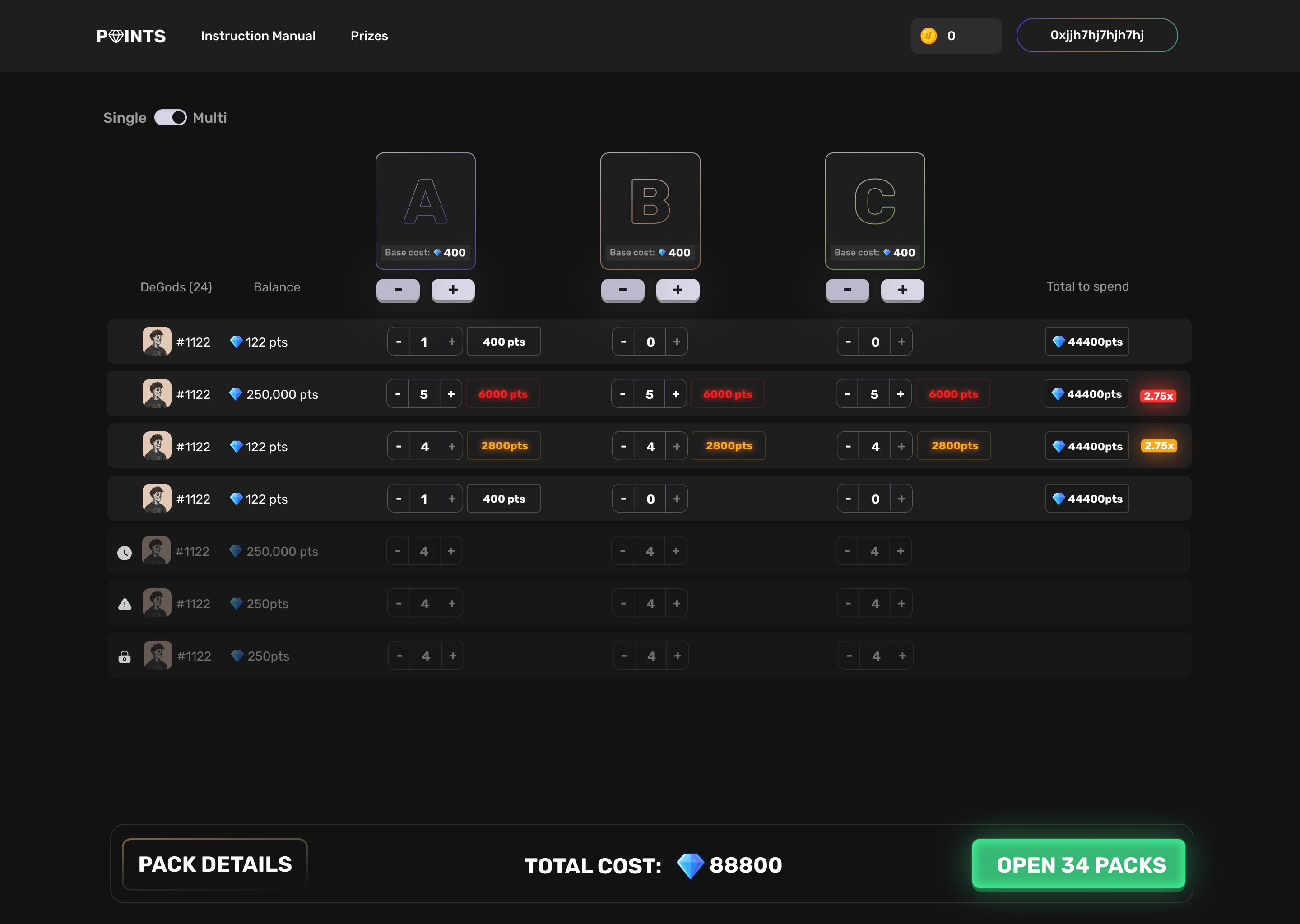 Multi pack visual exploration