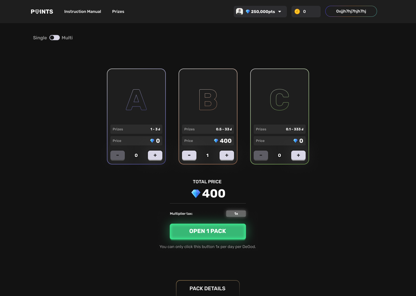 Single pack visual exploration